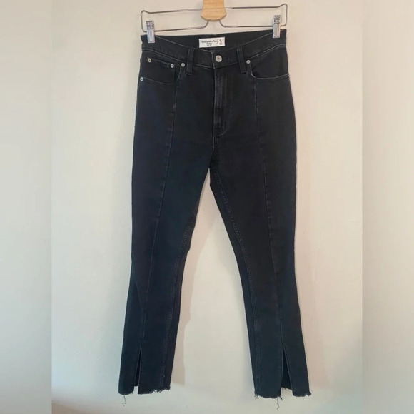 Abercrombie & Fitch Skinny High Rise Front Seam Split Hem Jeans - Picture 5 of 8